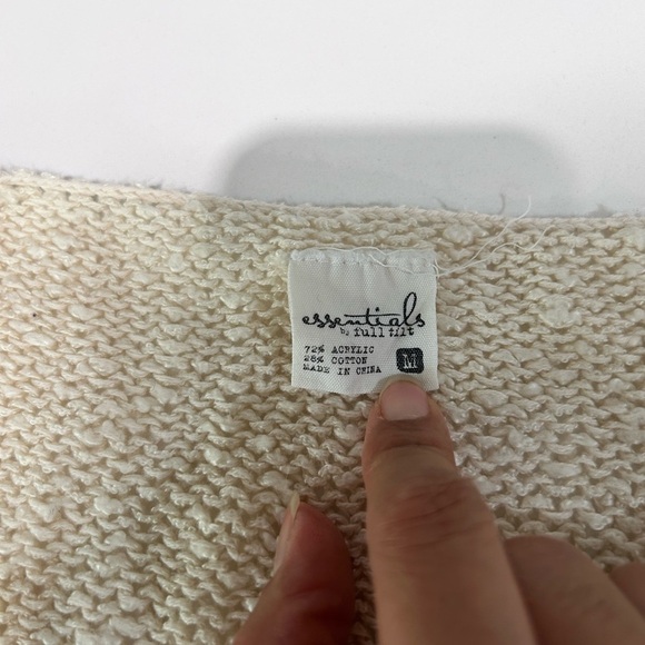 Essentials Cream V neck Sweater - Picture 10 of 16